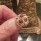 Genuine Black Opal & Garnet Ring