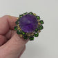 Eccentric Ecstasy Amethyst &  Chrome Diopside Ring