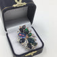 Unsurpassed Rare Genuine Black Opals Ring