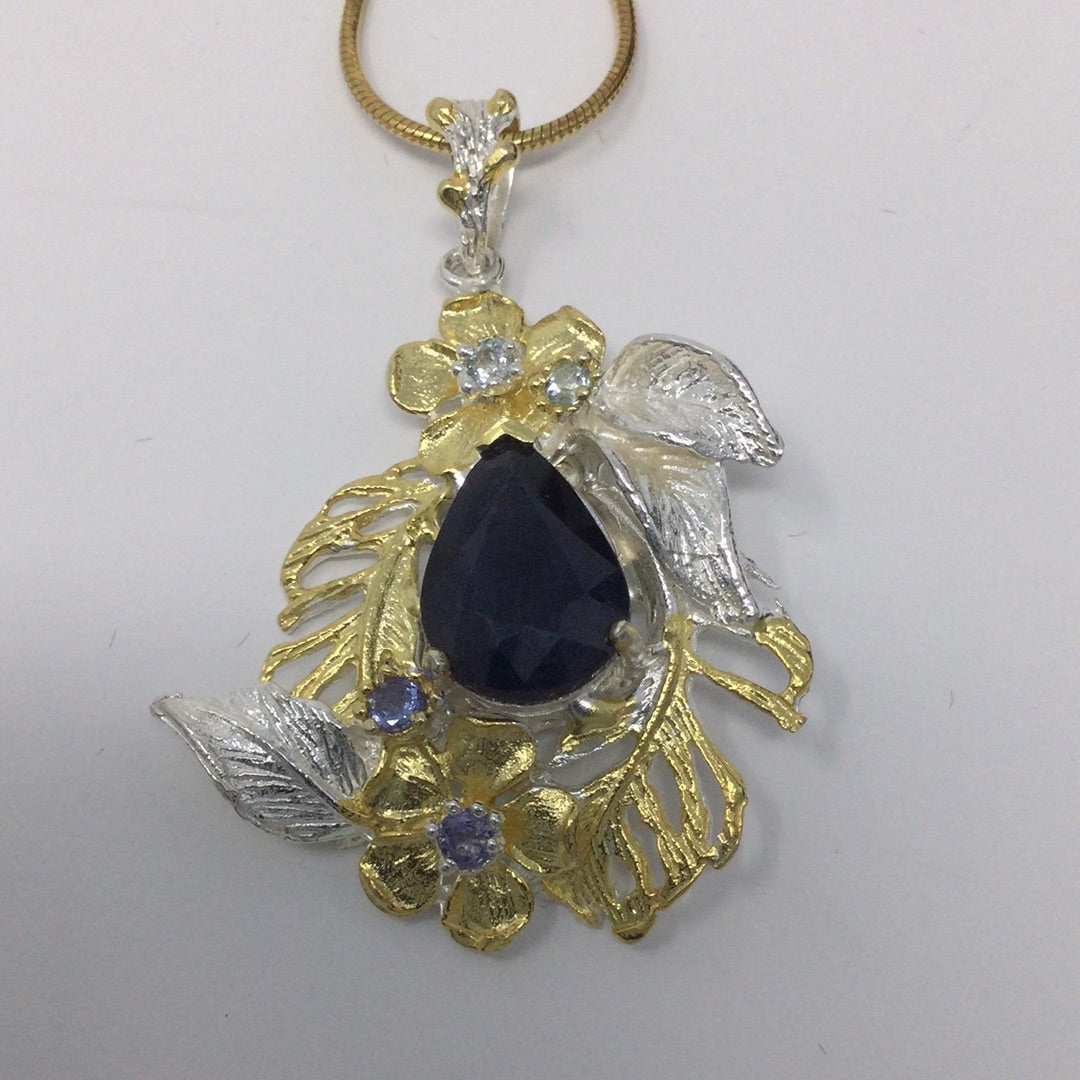 Genuine Sapphire & Tanzanite Pendant