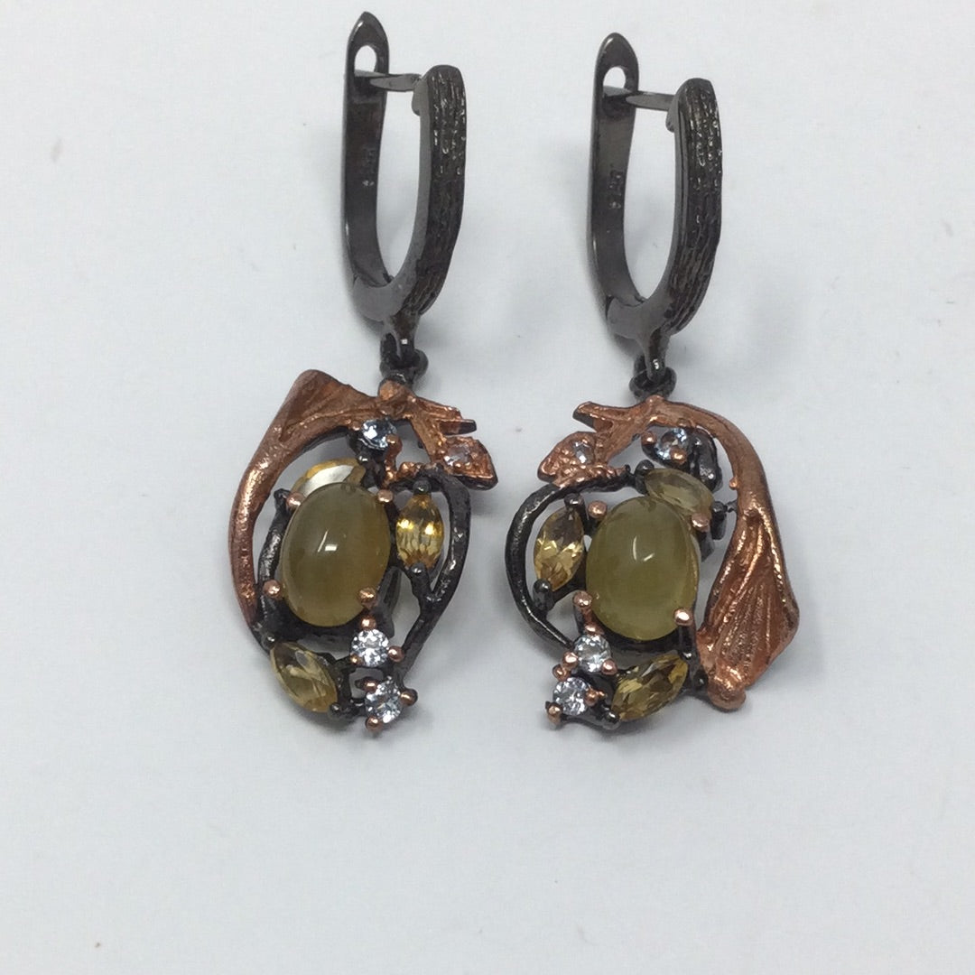 Genuine Cats Eye Earrings