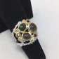 Genuine Black Opal & Garnet Ring