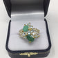 Genuine Emeralds Pear Shaped Ring