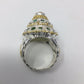 Voluptuous Genuine Fiery Opal, Russian Chrome Diopside Bejeweled Dome Ring