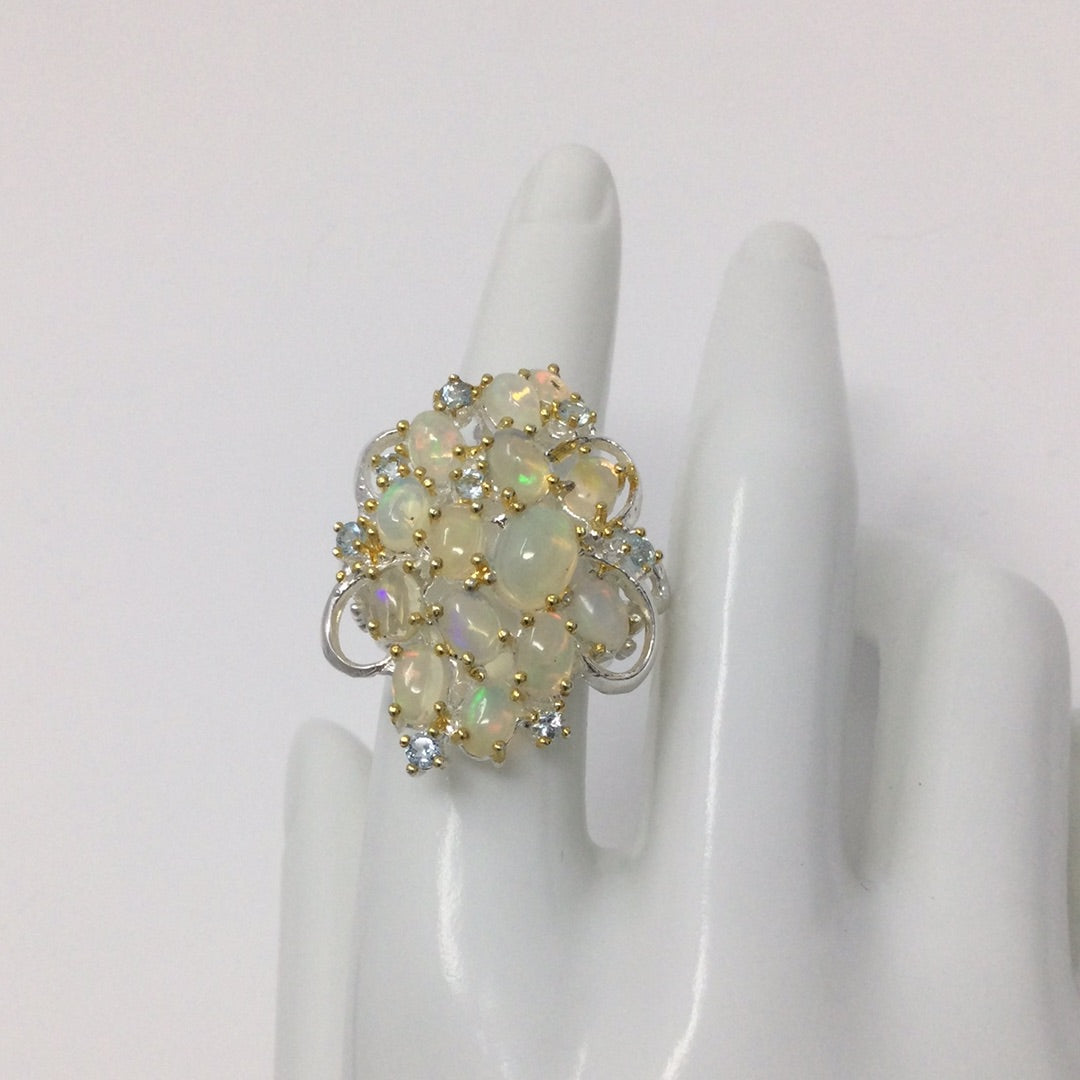 Opalescent Flash Opal  Ring