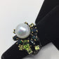 Intriguing Genuine Pearl, Black Opal Ring