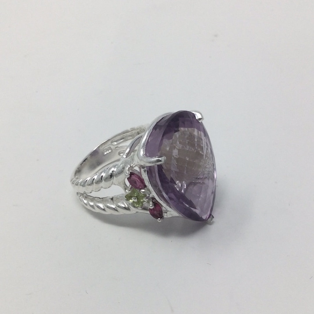 Incredible 45 CTW Genuine Amethyst Ring