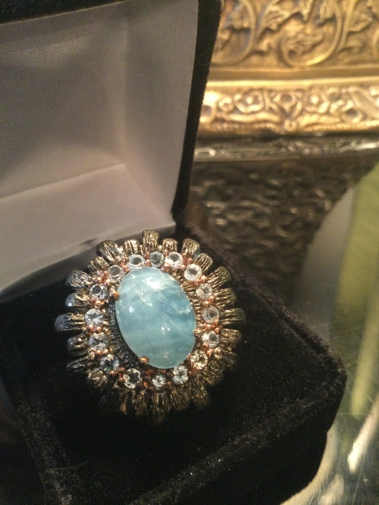 Rare, Large 8 CTW Genuine Aquamarine Ring