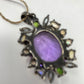 Rare Checkerboard Faceting Genuine  Amethyst & Opal Pendant
