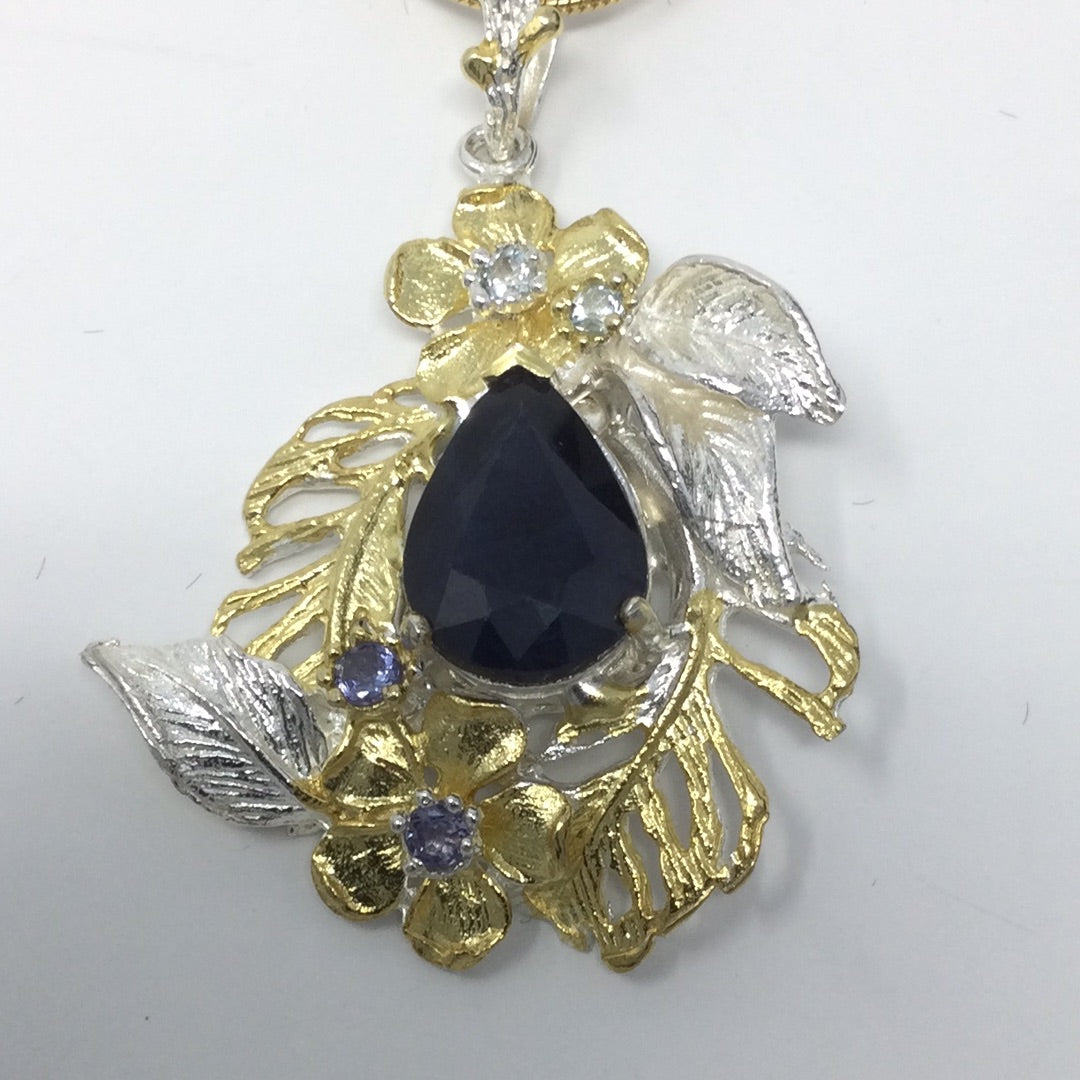 Genuine Sapphire & Tanzanite Pendant