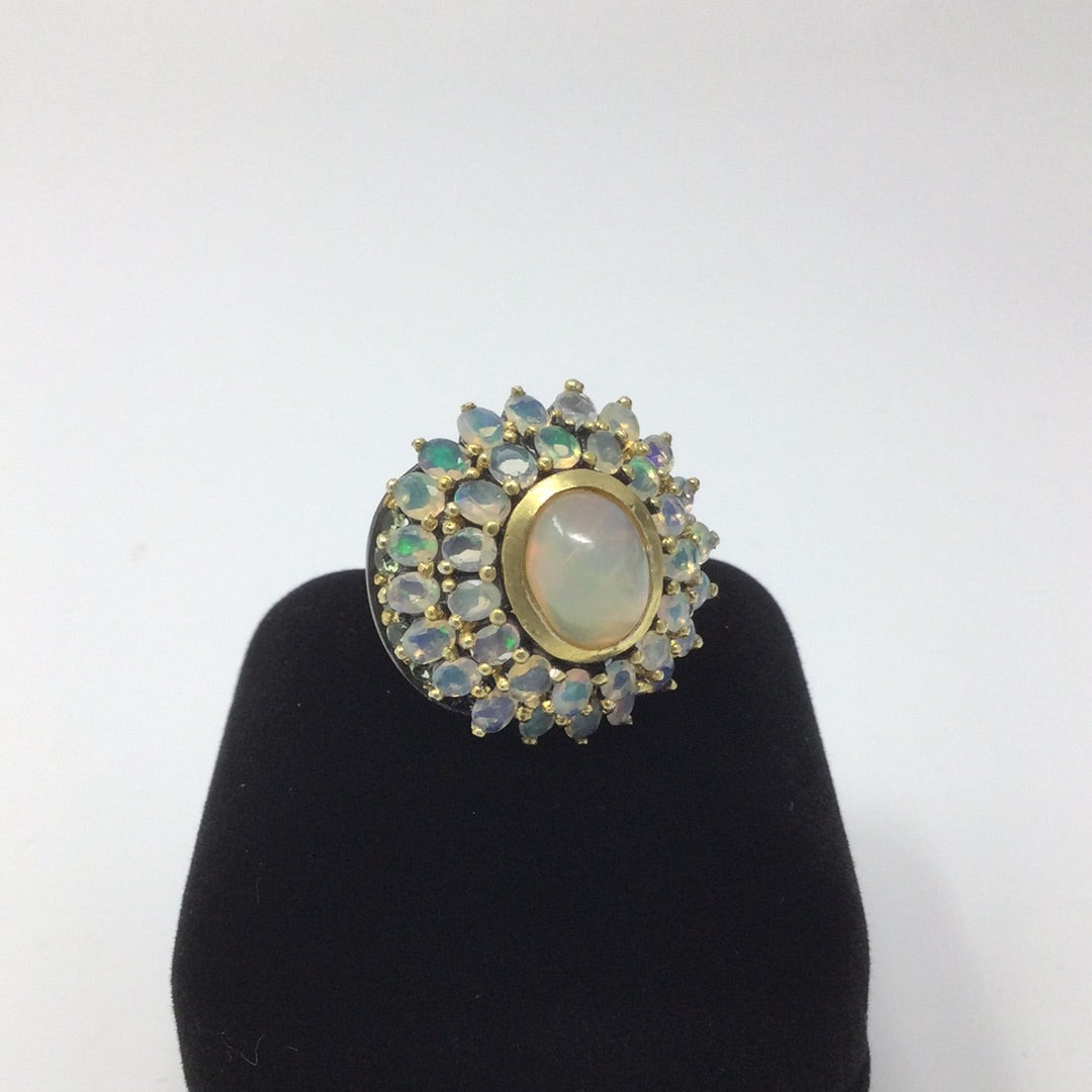 Genuine  Explosion of Opals Ring