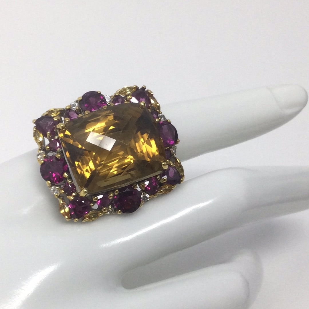 Spectacular 32+ CTW Genuine Citrine Ring