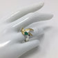 High Flying Genuine Faceted Green Onyx Bird Ring