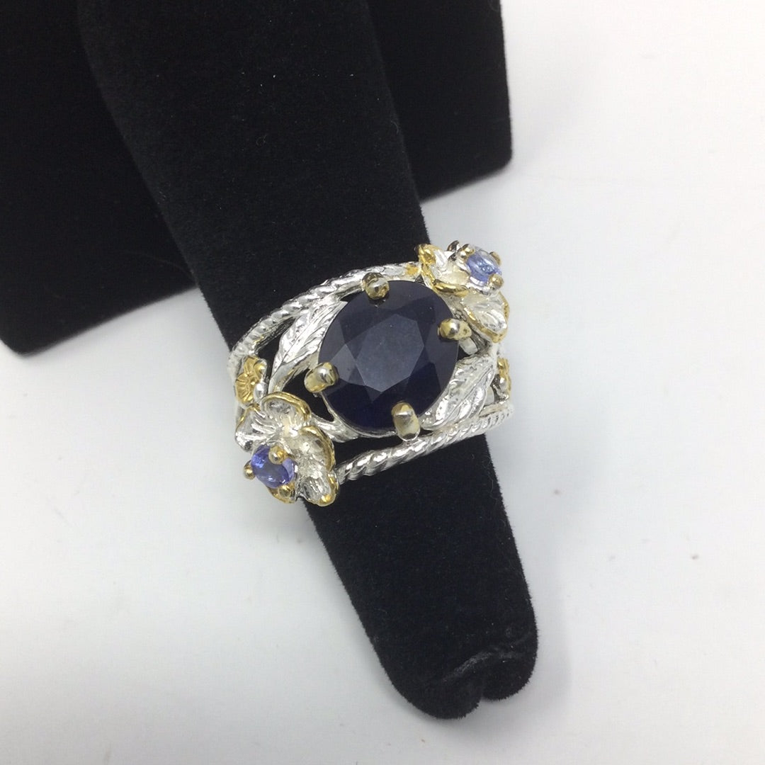 Genuine Sapphire & Tanzanite Ring