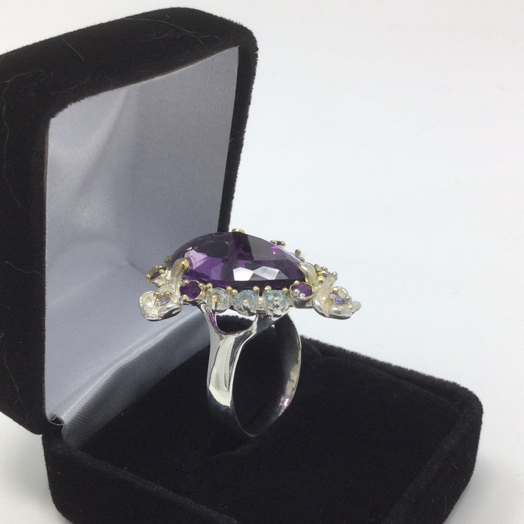 Amorous Amethyst Genuine 30 CTW Ring