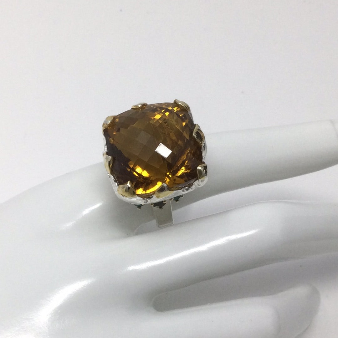 Massive Sensual Cognac Quartz Ring