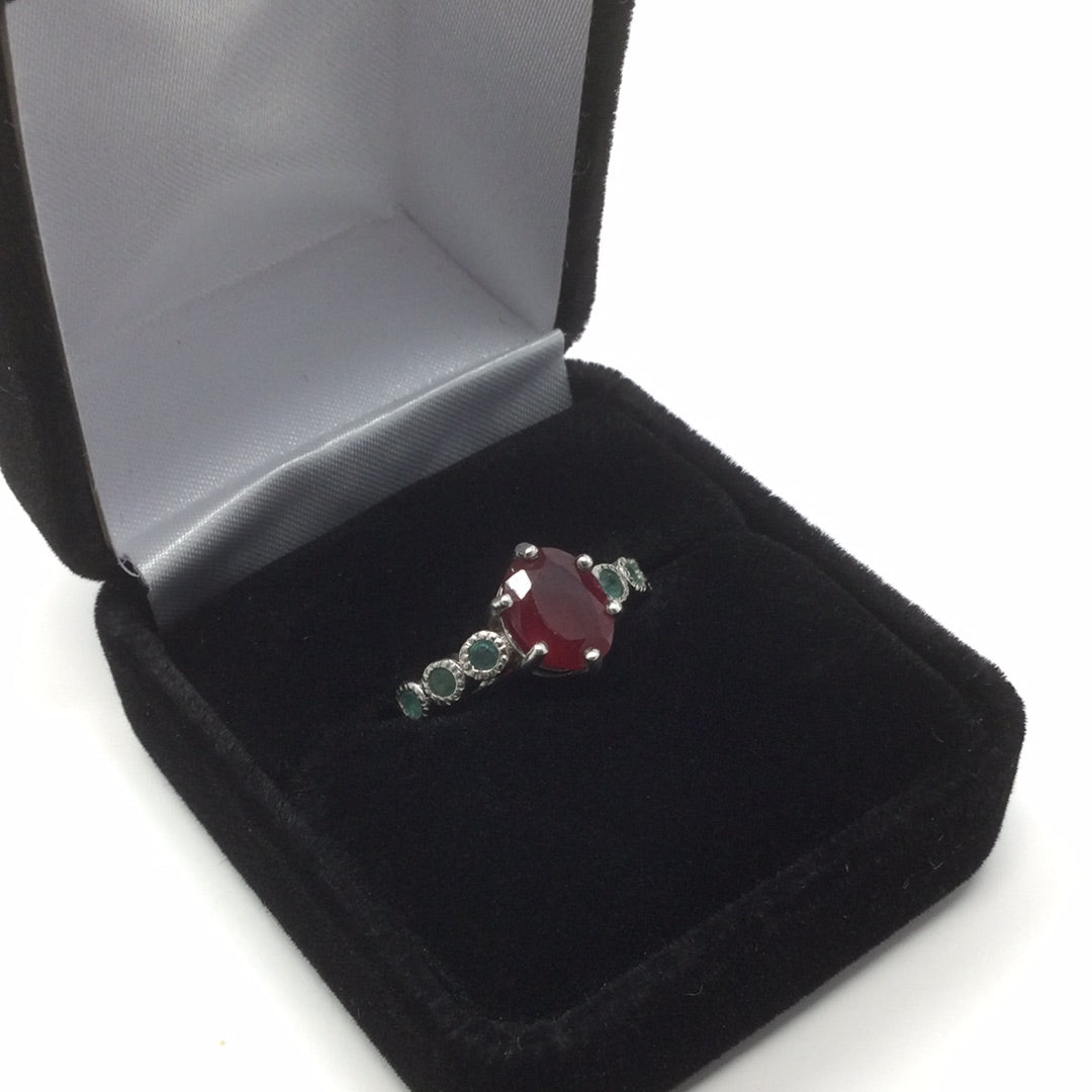 Genuine Ruby & Emerald Ring