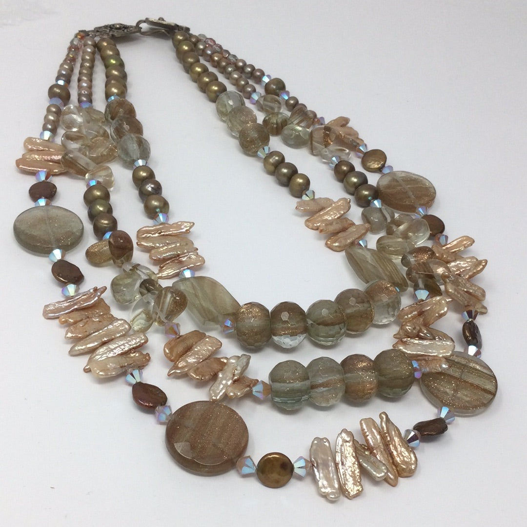 The 'Your Royal Highness', Genuine Golden Pearl Necklace | Handmade Artist Original