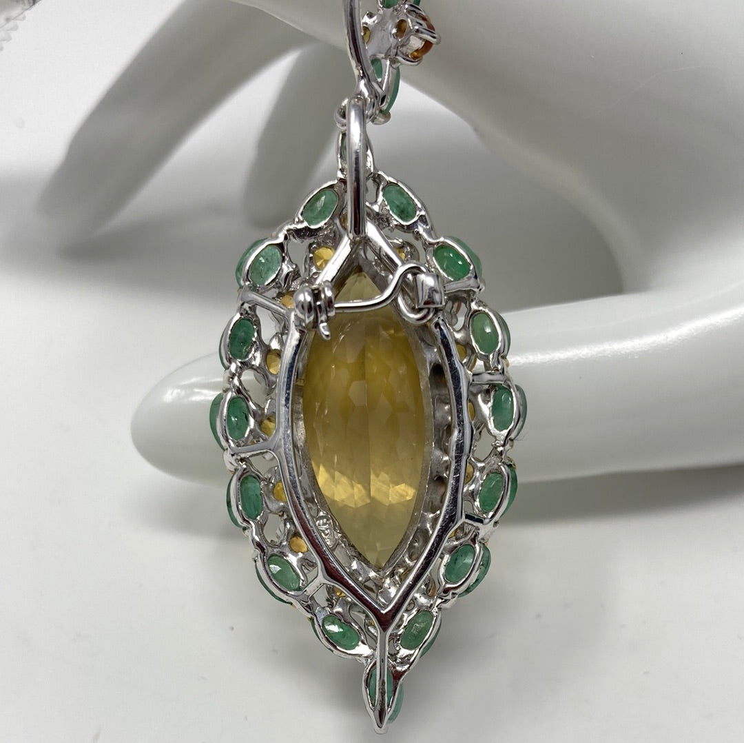 Tempting Genuine Marquee Citrine Pendant