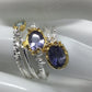 Genuine Iolites & Topaz Ring