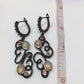 Genuine Fiery Opal & Pink Tourmaline Earrings