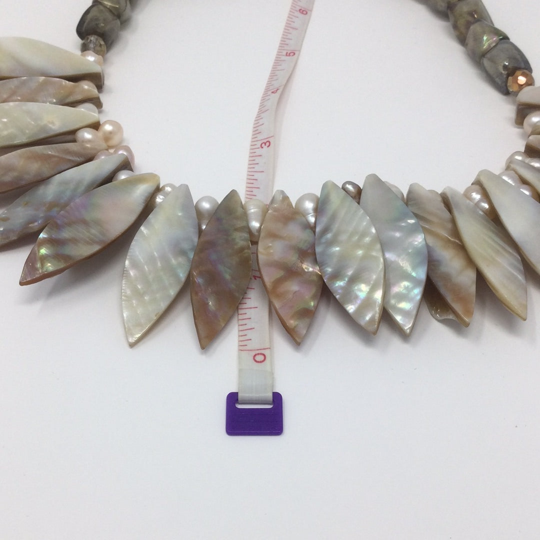 Mother Of Pearl Collar Necklace | Artist Original by Miss Debbie