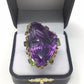 Rare Whopping 47+CTW Genuine Amethyst & Sapphire Ring