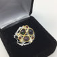 Genuine Black Opal & Garnet Ring