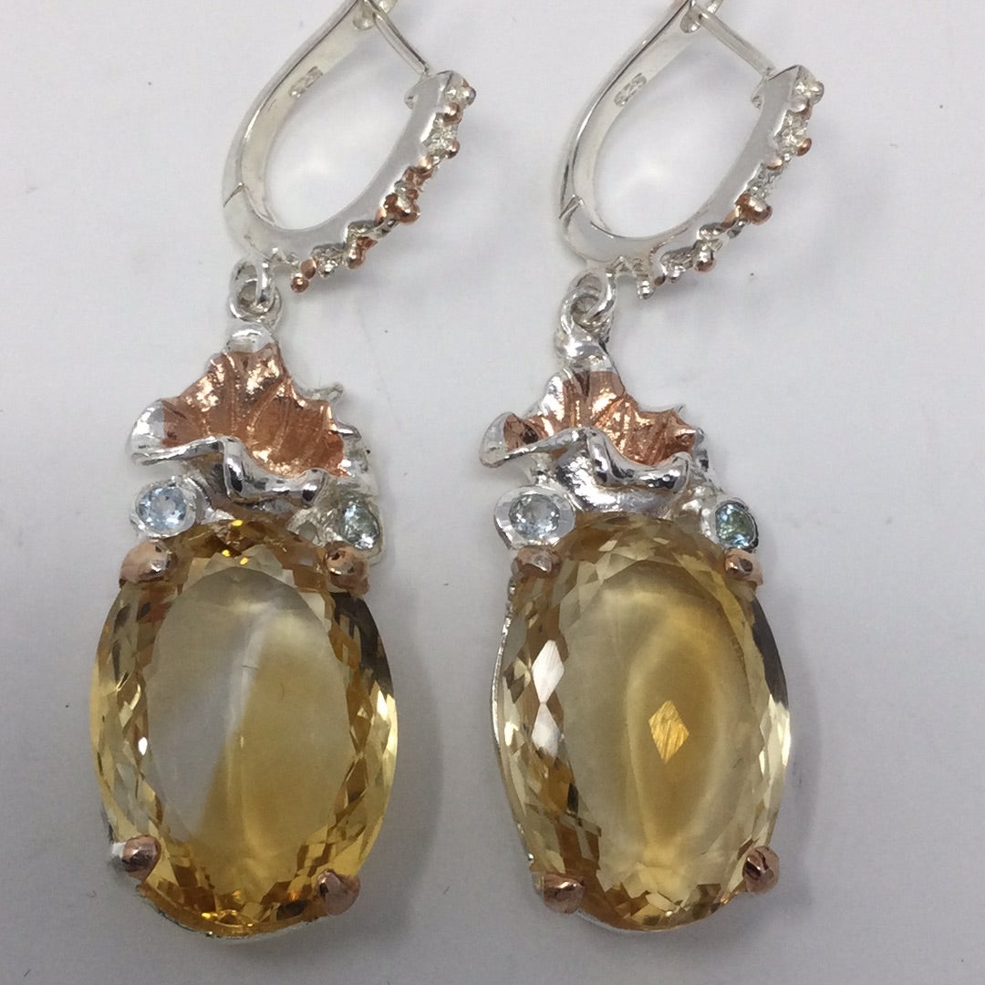 Genuine Citrine Gemstone Earrings