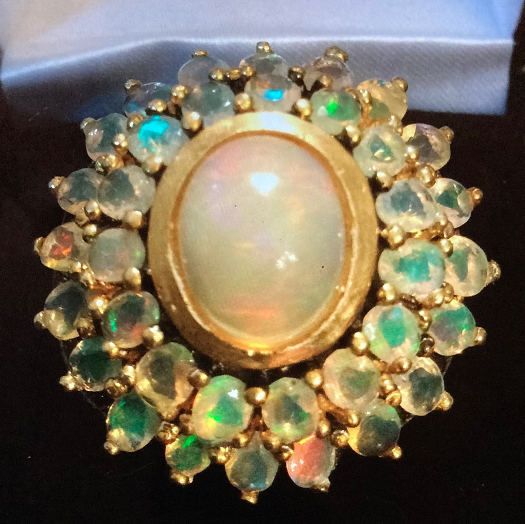 Genuine  Explosion of Opals Ring