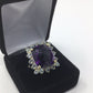 Unusual Cushion Cut 25 CTW Genuine Amethyst Ring
