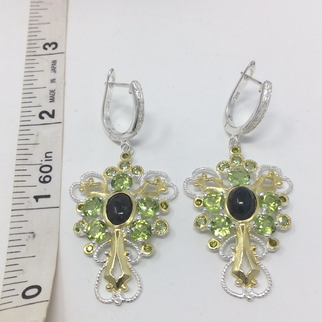 Mysterious Genuine Black Opal Earring