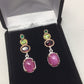 Genuine Star Ruby & GarnetEarrings
