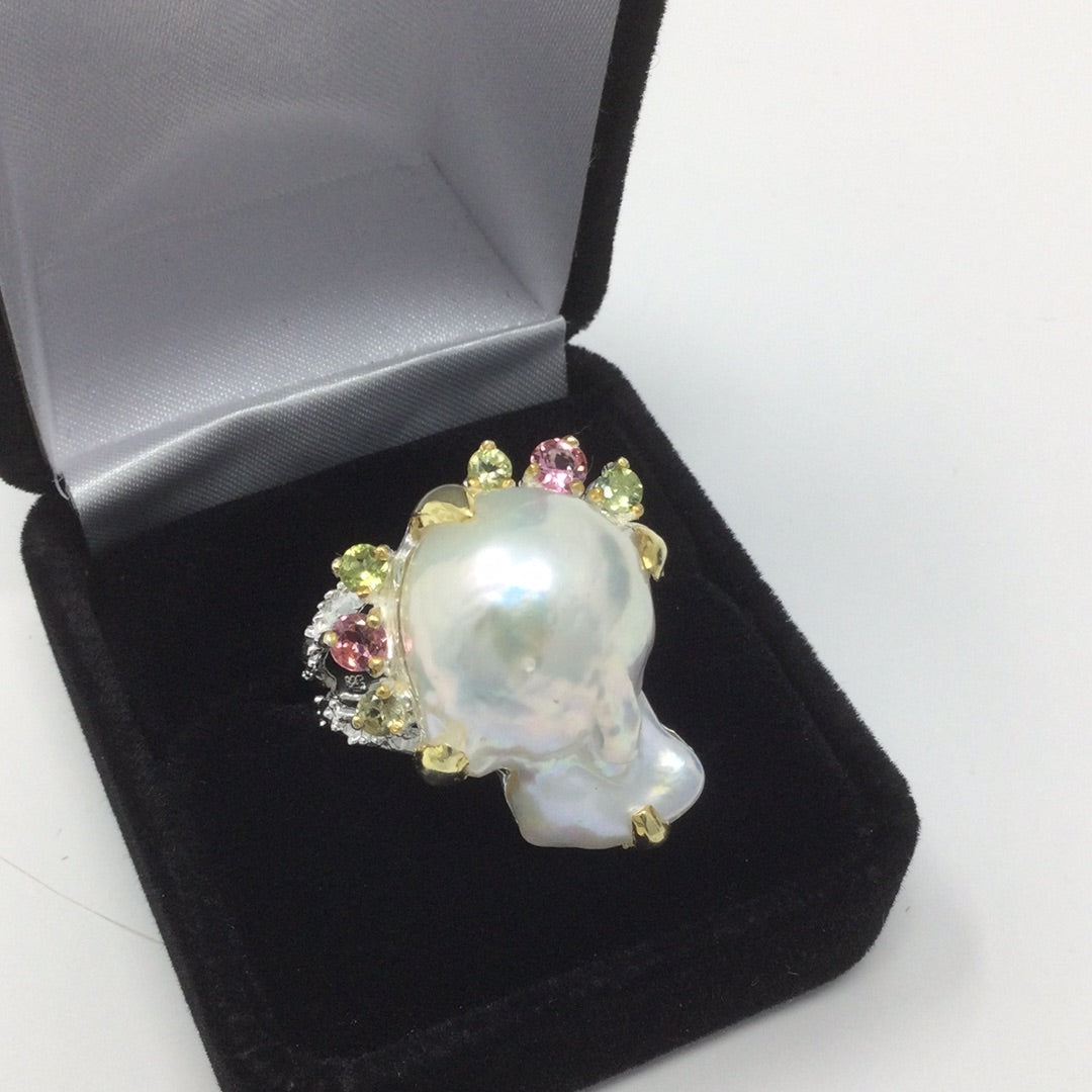 Lustrous Genuine Baroque Pearl Ring