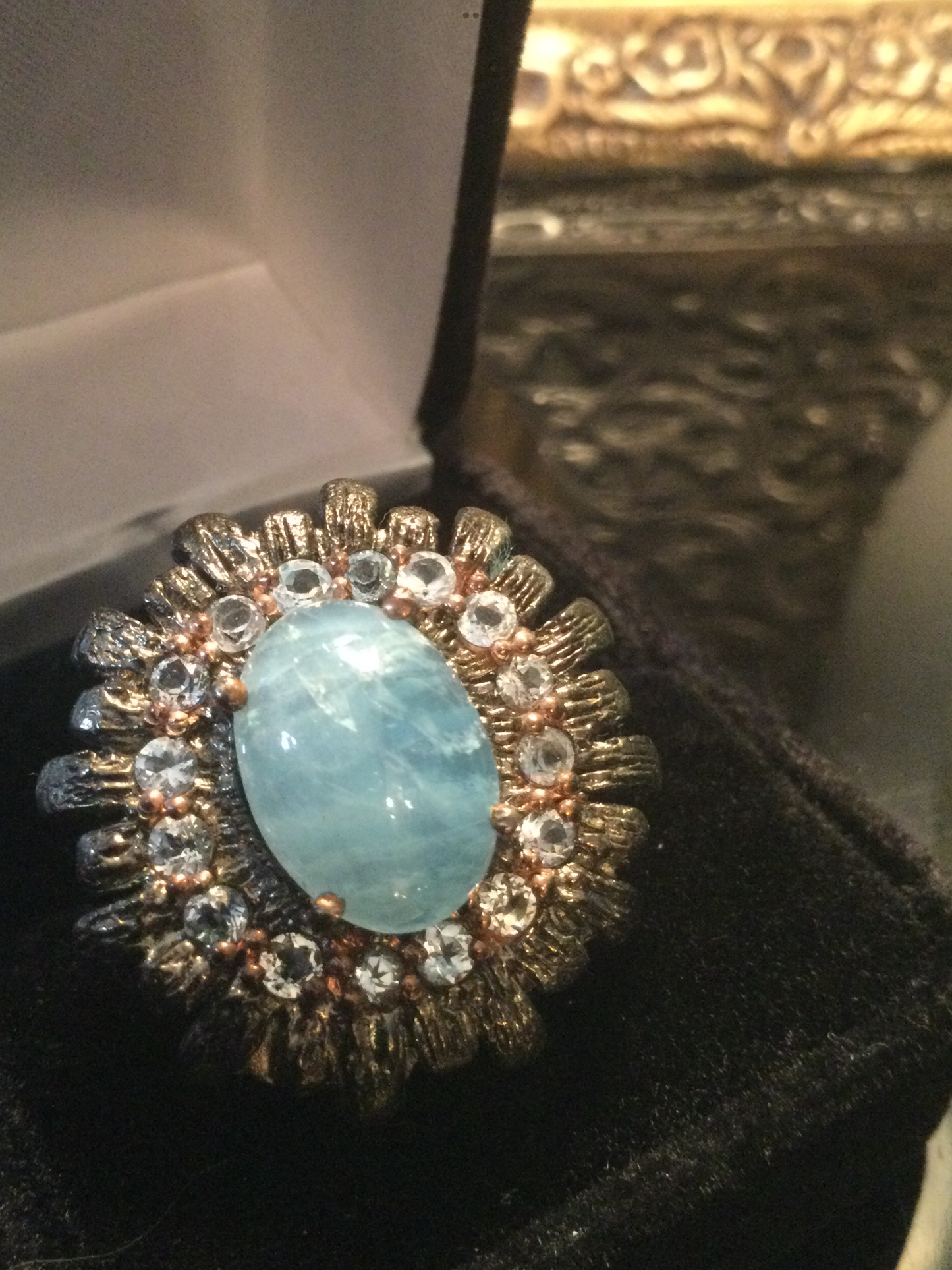 Rare, Large 8 CTW Genuine Aquamarine Ring