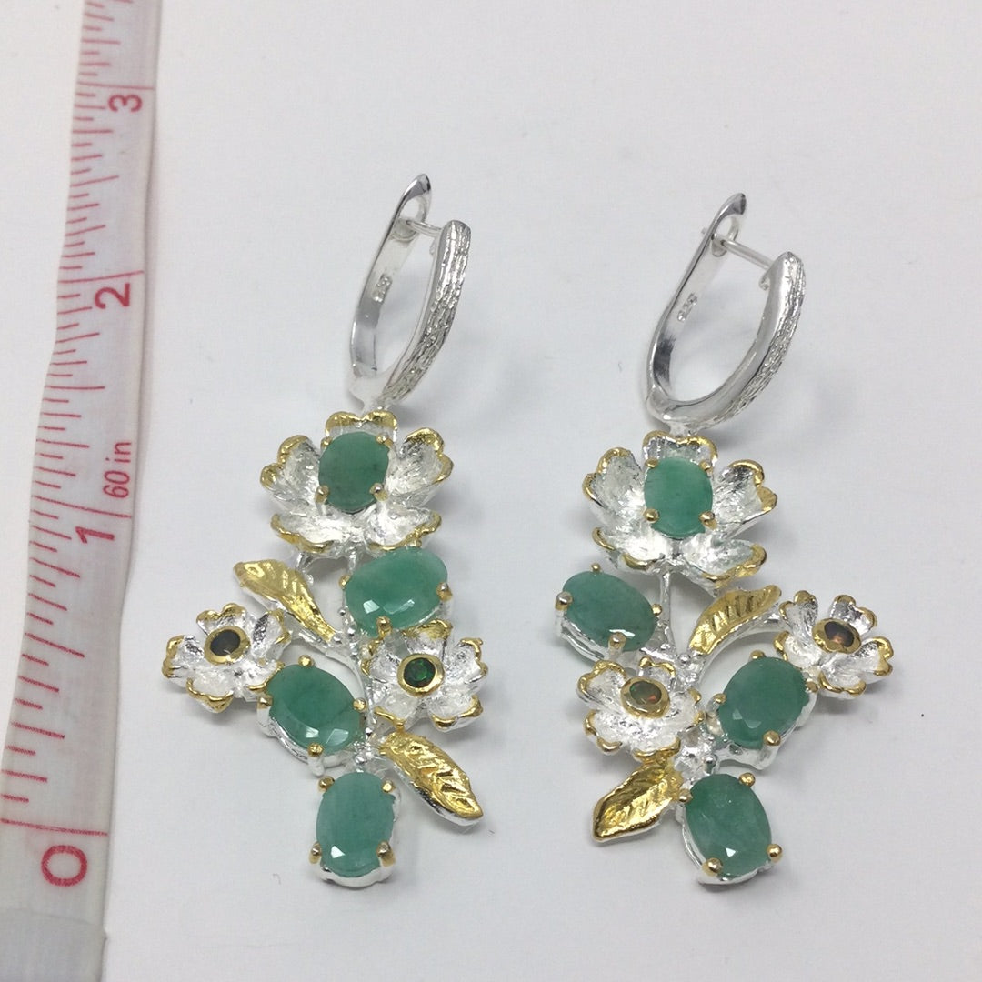 Genuine Emerald Earrings