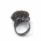 Genuine Fiery Opal, Amethysts, Garnets & Peridot Ring