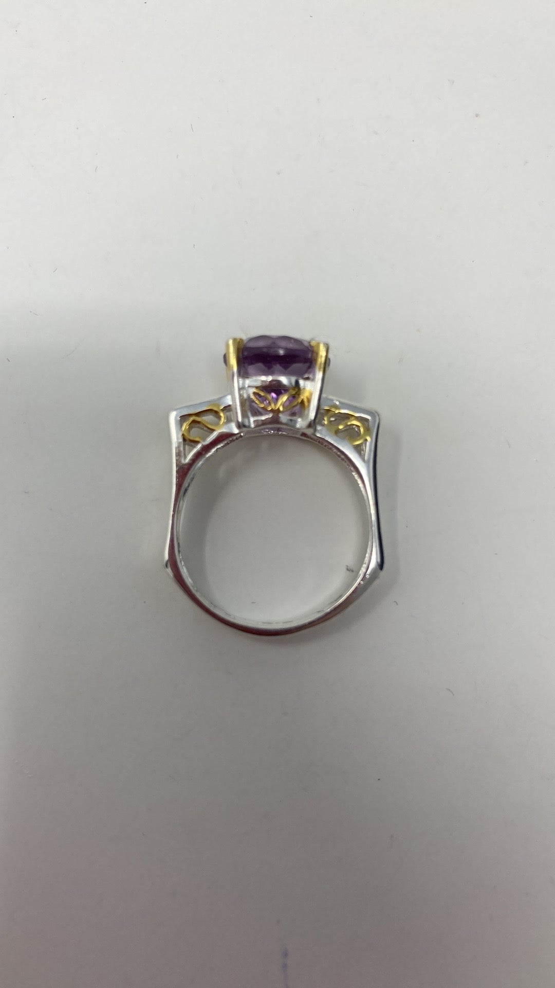 Art Deco Style Genuine Amethyst Ring