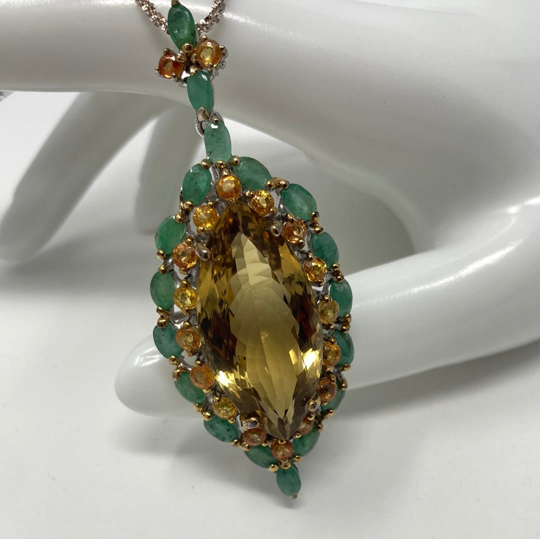 Tempting Genuine Marquee Citrine Pendant