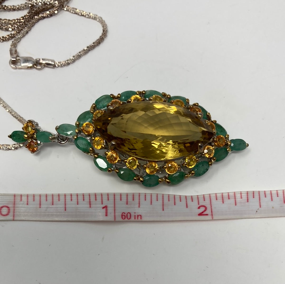 Tempting Genuine Marquee Citrine Pendant