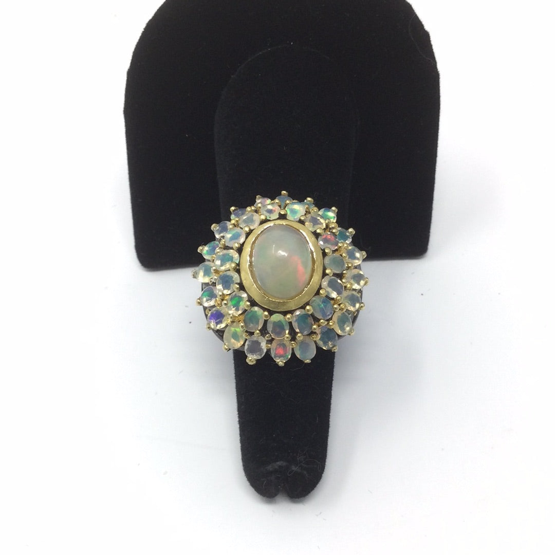 Genuine  Explosion of Opals Ring