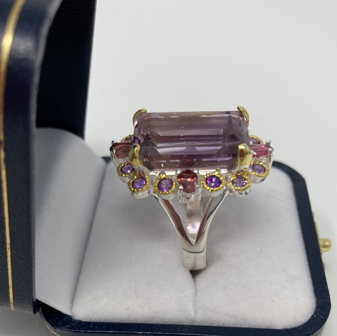 Genuine 15 CTW Ametrine Ring