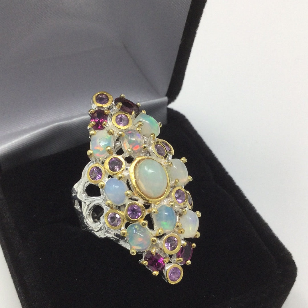 License To Thrill, Genuine Opal & Gemstone Ring