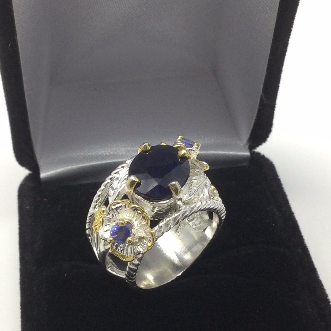 Genuine Sapphire & Tanzanite Ring