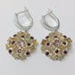 Genuine Pink Tourmaline, Opals & Garnet Earrings