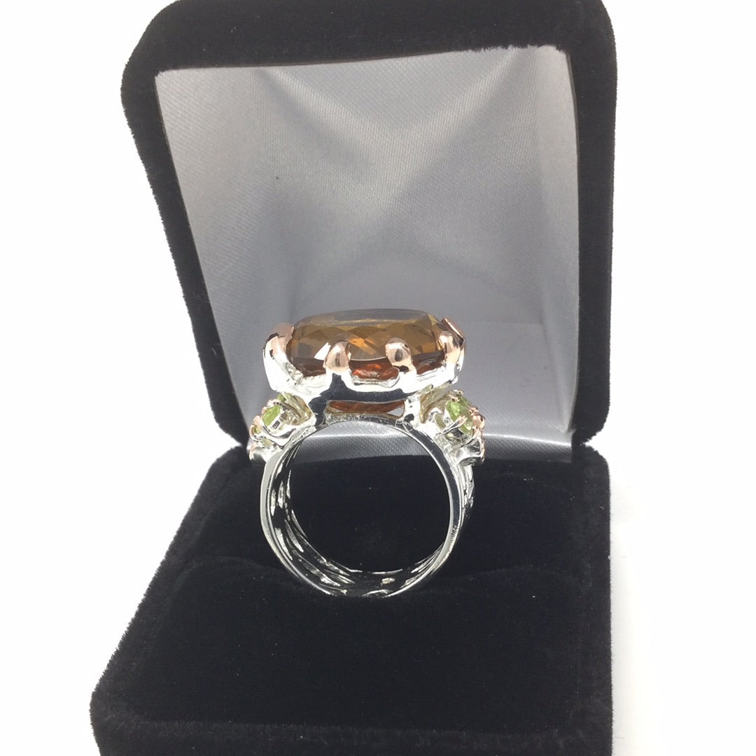 Round 27 CTW Cognac Quartz Ring