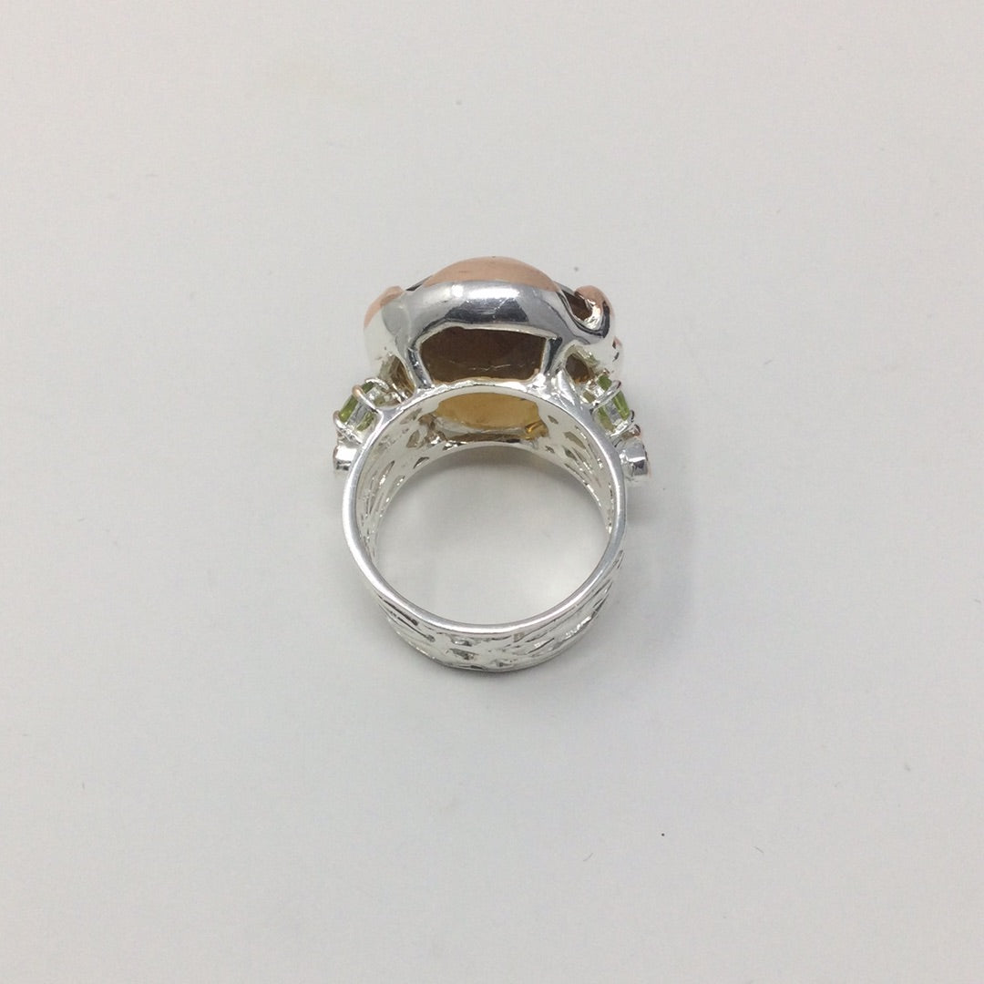 Round 27 CTW Cognac Quartz Ring