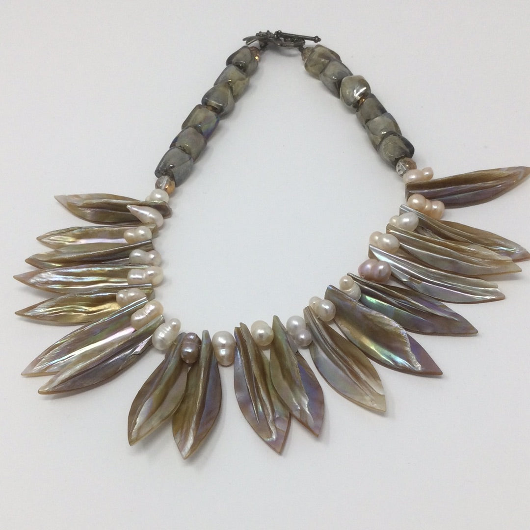 Mother Of Pearl Collar Necklace | Artist Original by Miss Debbie