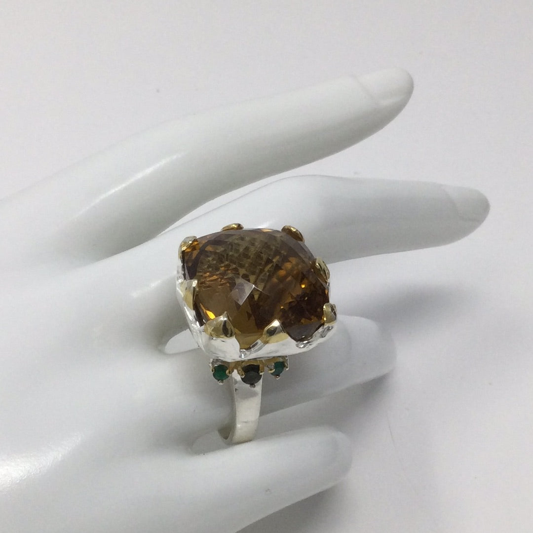 Massive Sensual Cognac Quartz Ring