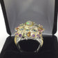 Exquisite Genuine Tourmalines & Opal Ring